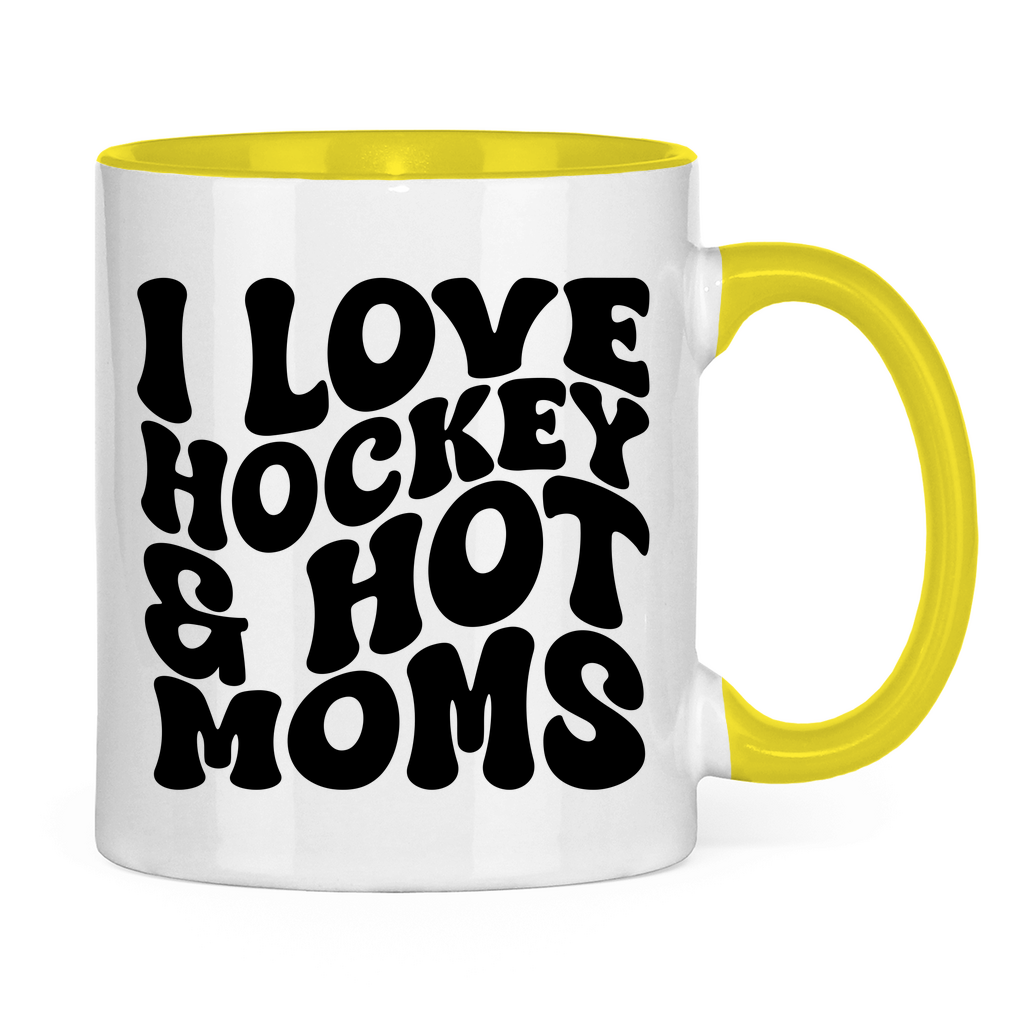 Tasse zweifarbig I LOVE HOCKEY & HOT MOMS