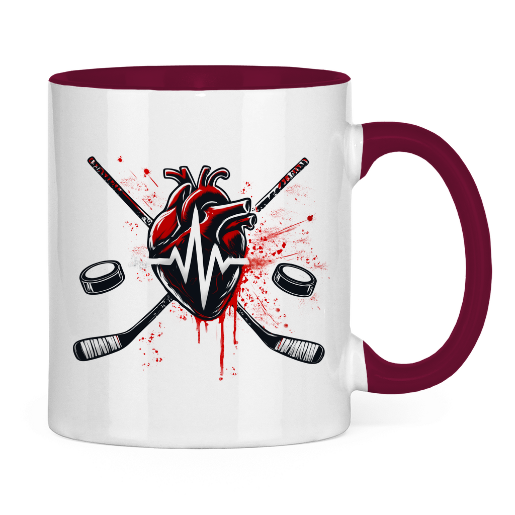 Tasse zweifarbig HOCKEY HEARTBEAT