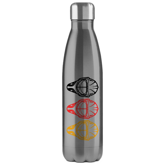 Edelstahl-Thermoflasche TEAM GOALIE MASKE SCHWARZ-ROT-GOLD