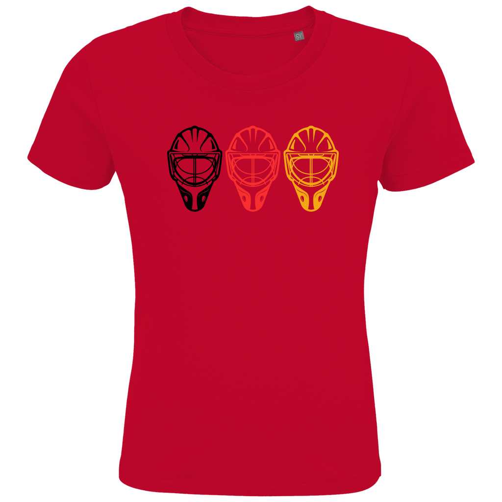 Kids T-Shirt TEAM GOALIE MASKE SCHWARZ-ROT-GOLD