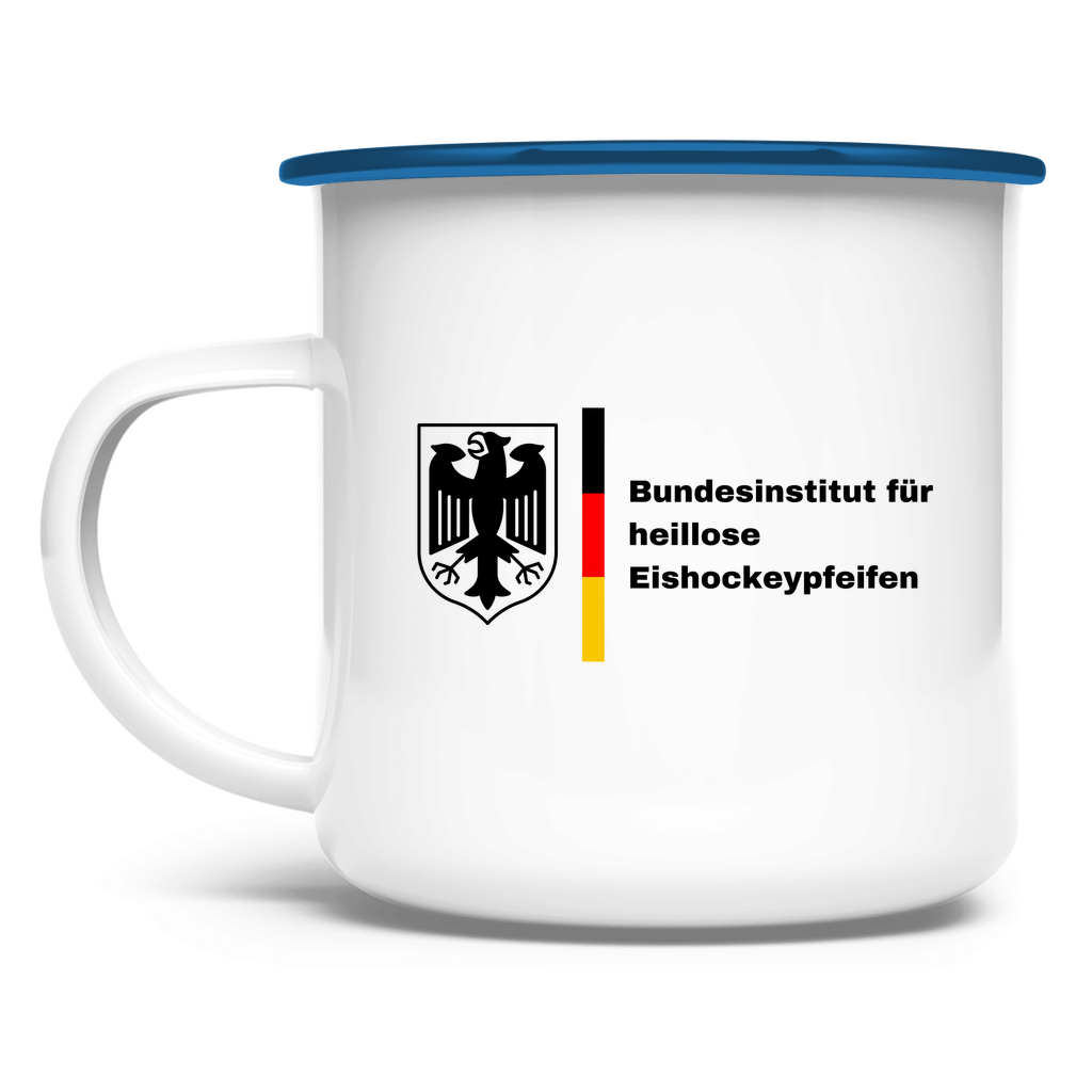 Emaille Tasse BUNDESINSTITUT PFEIFEN