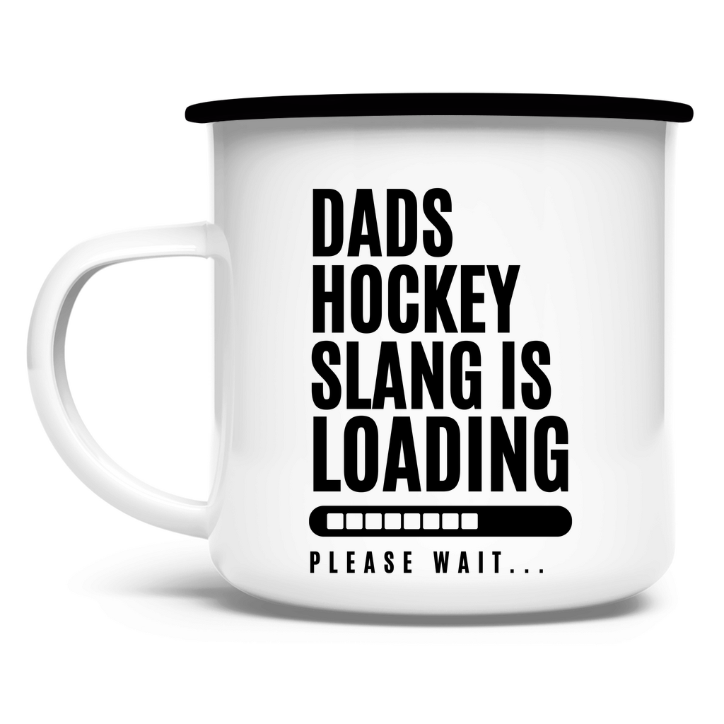 Emaille Tasse HOCKEYDADS SLOGAN