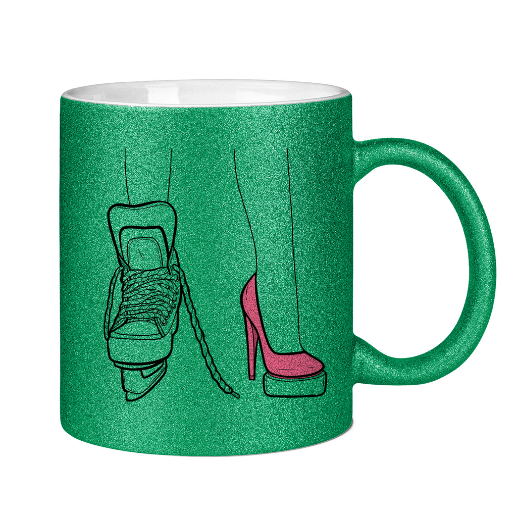 Glitzertasse SKATES & HEELS