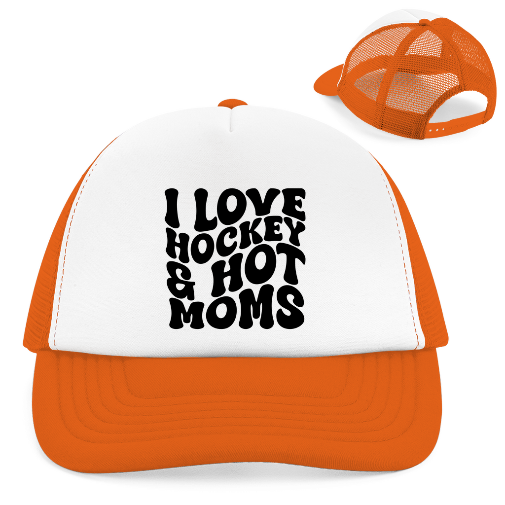 Retro Cap I LOVE HOCKEY & HOT MOMS