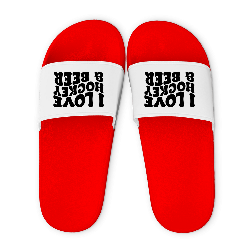 Badelatschen  I LOVE HOCKEY & BEER