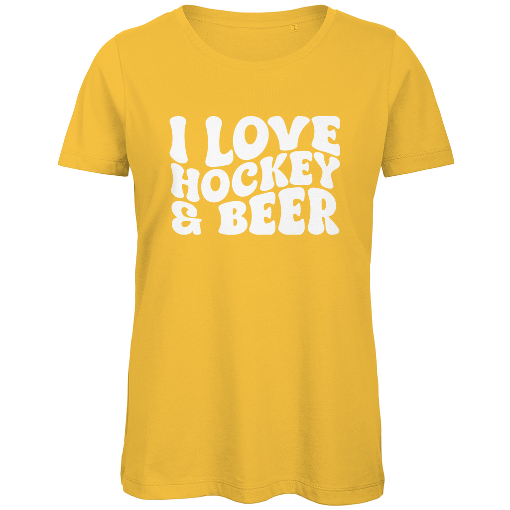 Ladies T-Shirt I LOVE HOCKEY & BEER