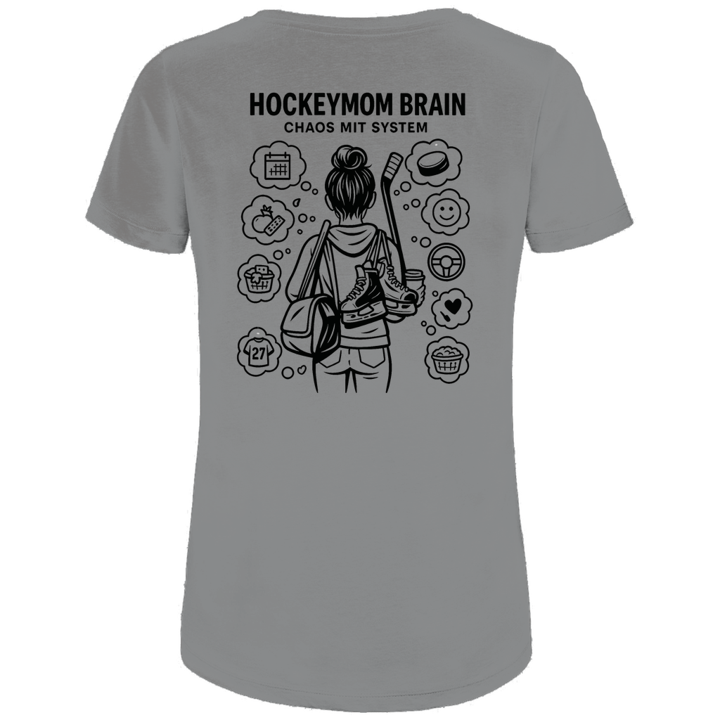 Ladies T-Shirt HOCKEYMOM BRAIN (front&back)