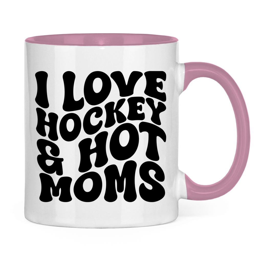 Tasse zweifarbig I LOVE HOCKEY & HOT MOMS