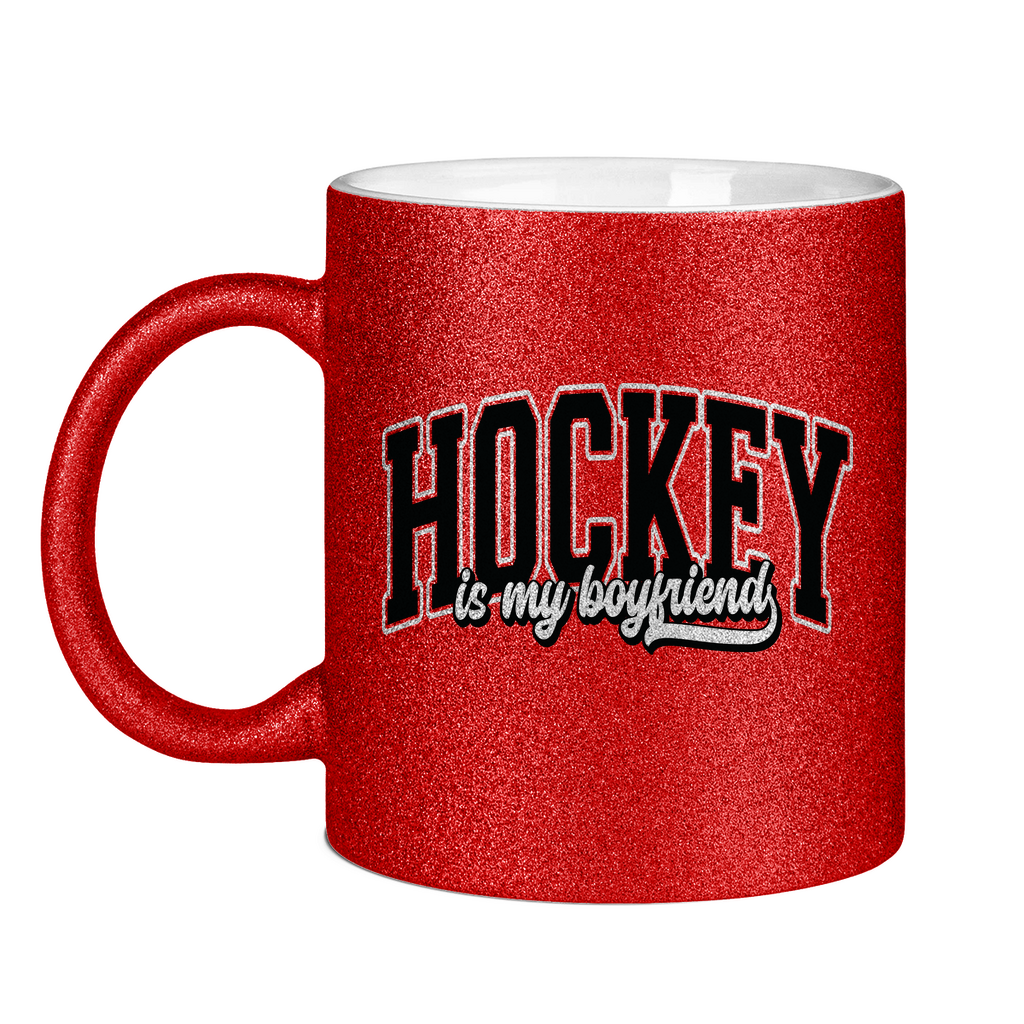 Glitzertasse HOCKEY IS MY BOYFRIEND