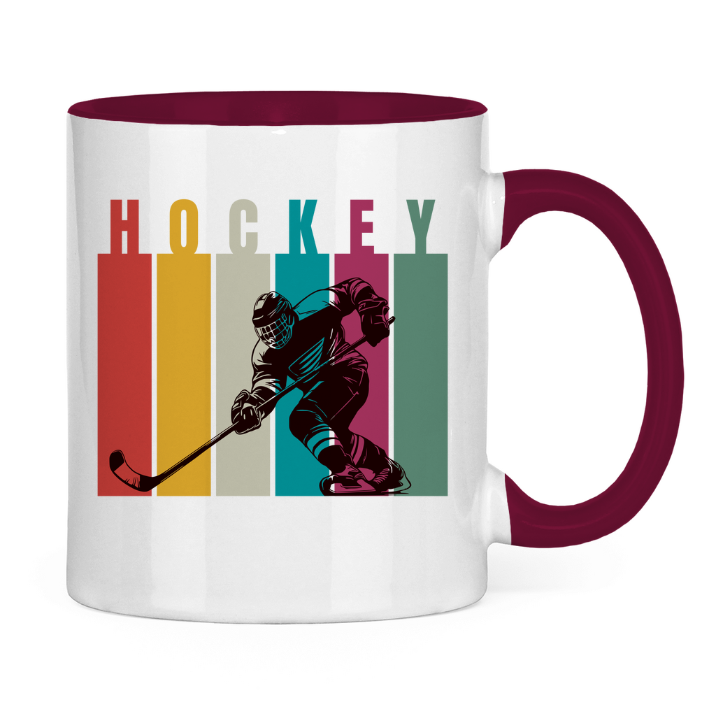 Tasse zweifarbig COLOURFUL HOCKEYPLAYER