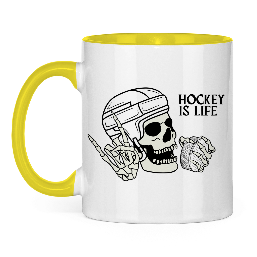 Tasse zweifarbig HOCKEY IS LIFE