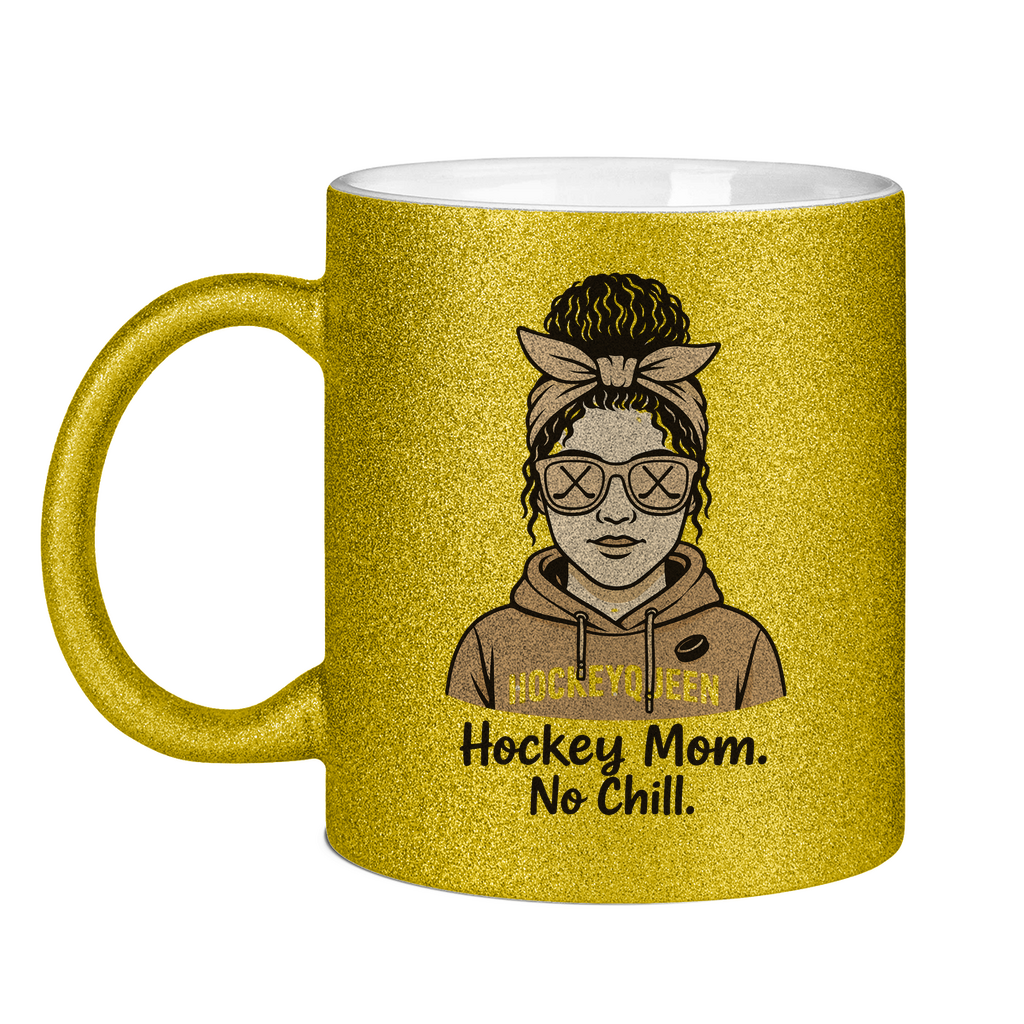Glitzertasse HOCKEY MOM - NO CHILL