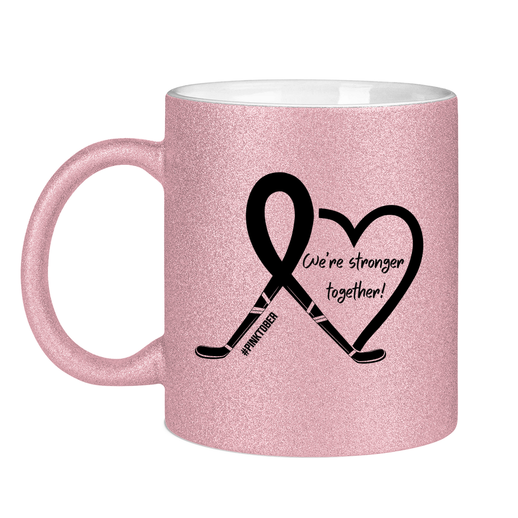 Glitzertasse PINKTOBER STRONGER TOGETHER