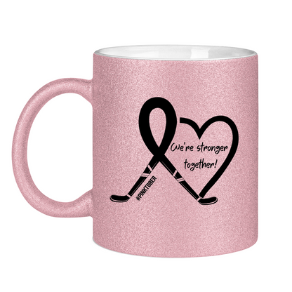 Glitzertasse PINKTOBER STRONGER TOGETHER