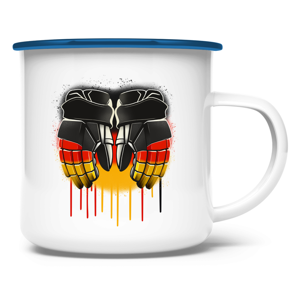 Emaille Tasse GERMAN GLOVES