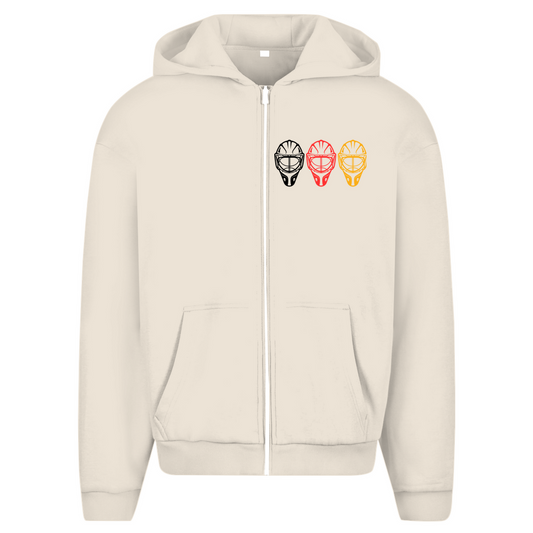 Oversize Zipper TEAM GOALIE MASKE SCHWARZ-ROT-GOLD