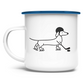 Emaille Tasse HOCKEY DACKEL