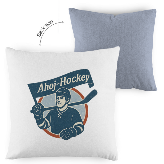 Kopfkissen zweifarbig AHOJ-HOCKEY VINTAGE