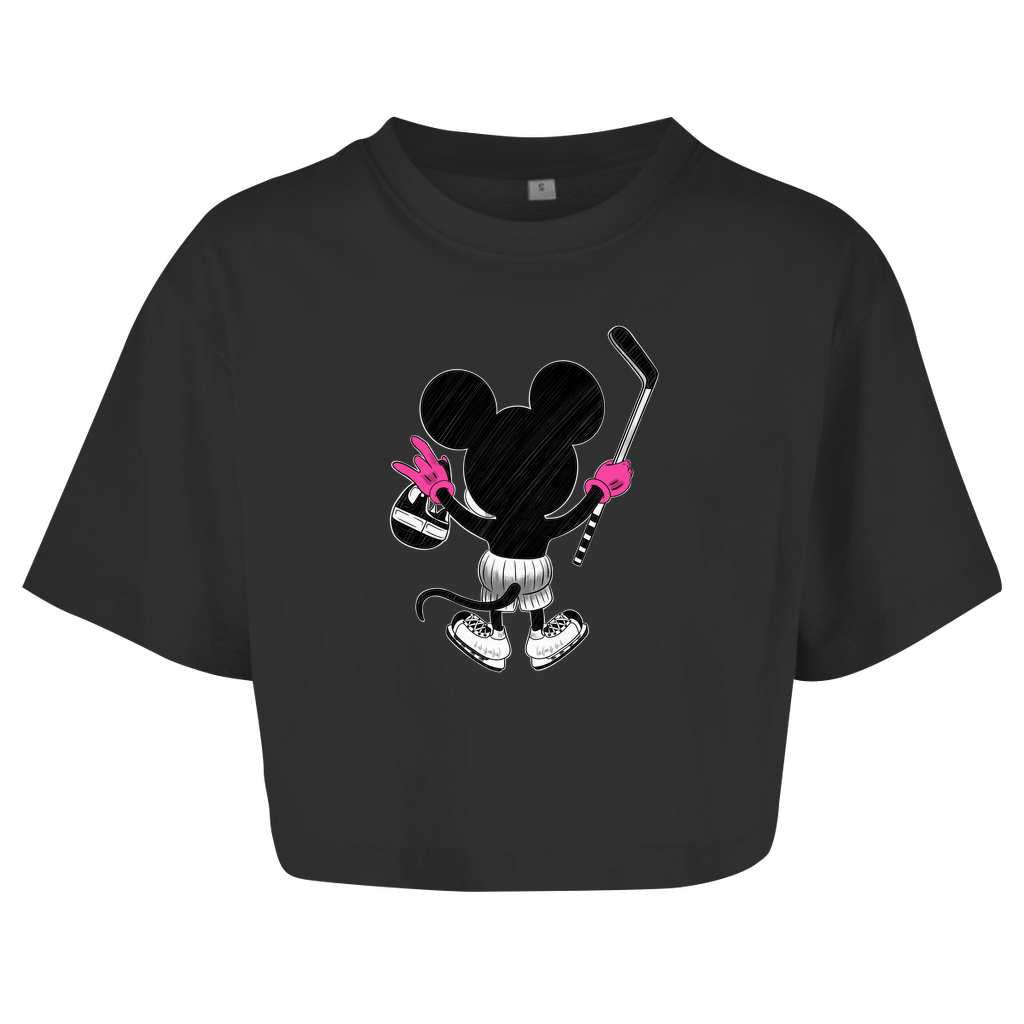 Ladies Crop Top HOCKEYMOUSE PINK