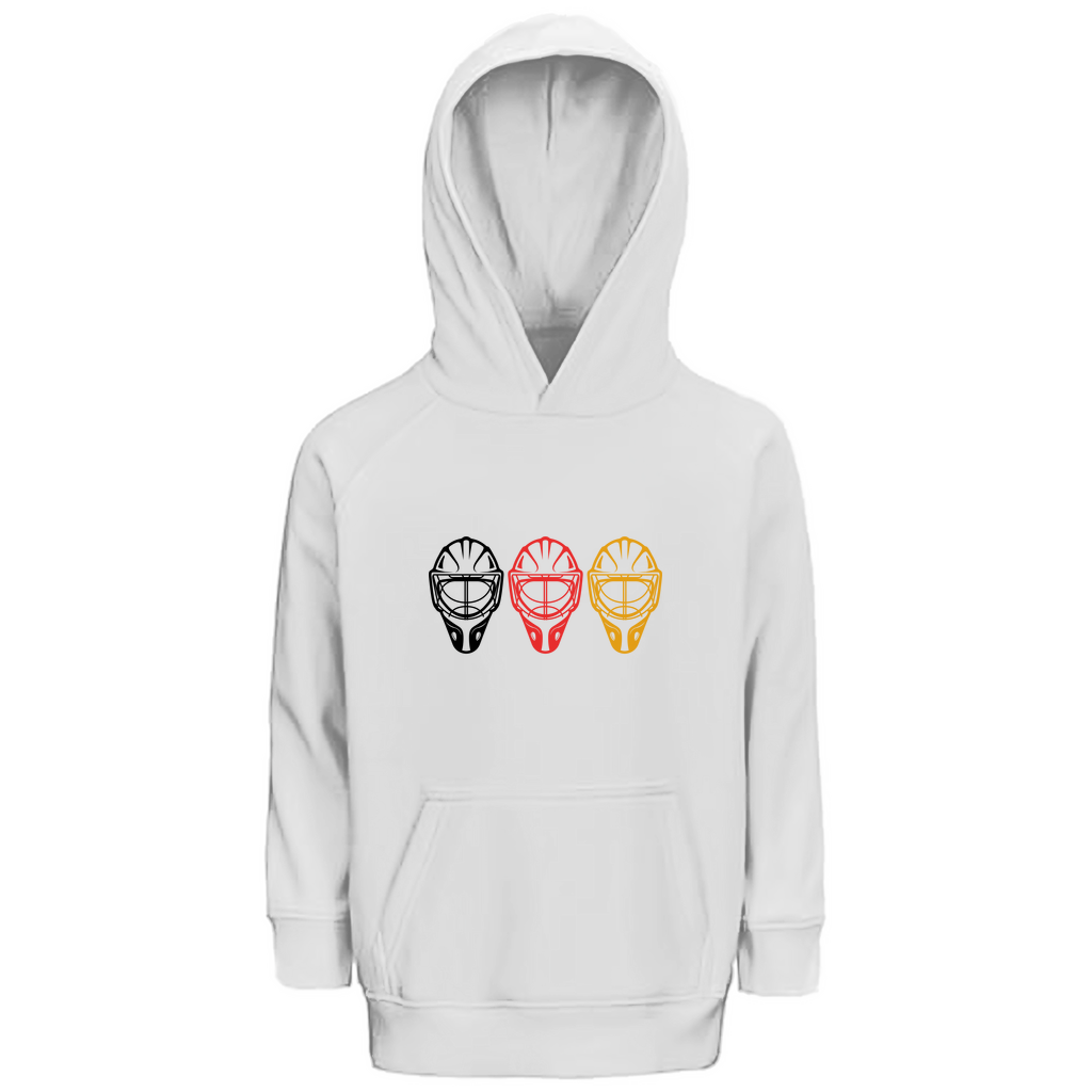 Kids Hoodie TEAM GOALIE MASKE SCHWARZ-ROT-GOLD