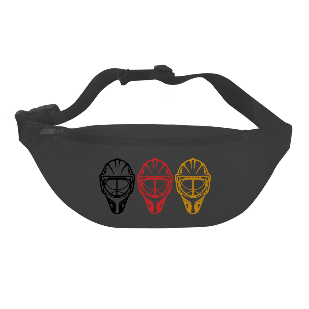 Bauchtasche GOALIE MASKE SCHWARZ-ROT-GOLD