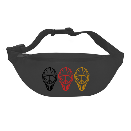 Bauchtasche GOALIE MASKE SCHWARZ-ROT-GOLD