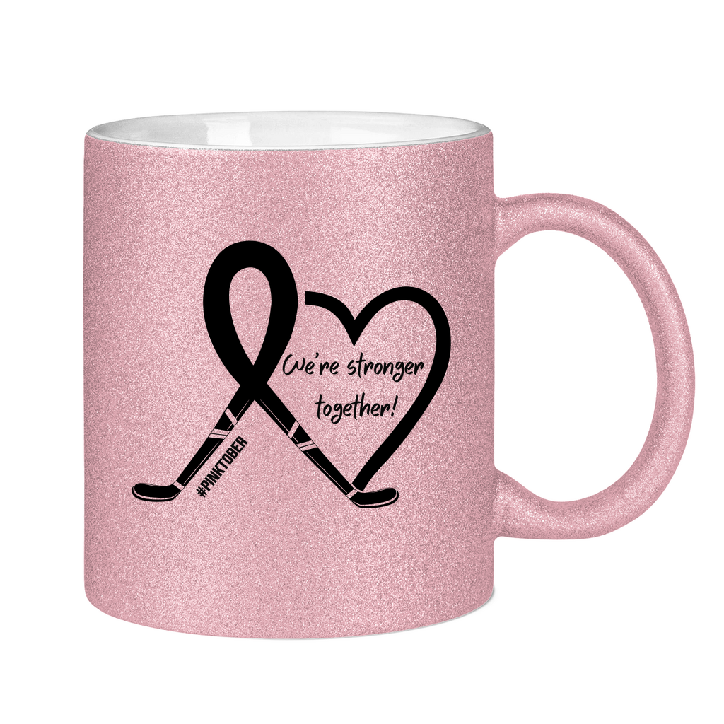 Glitzertasse PINKTOBER STRONGER TOGETHER