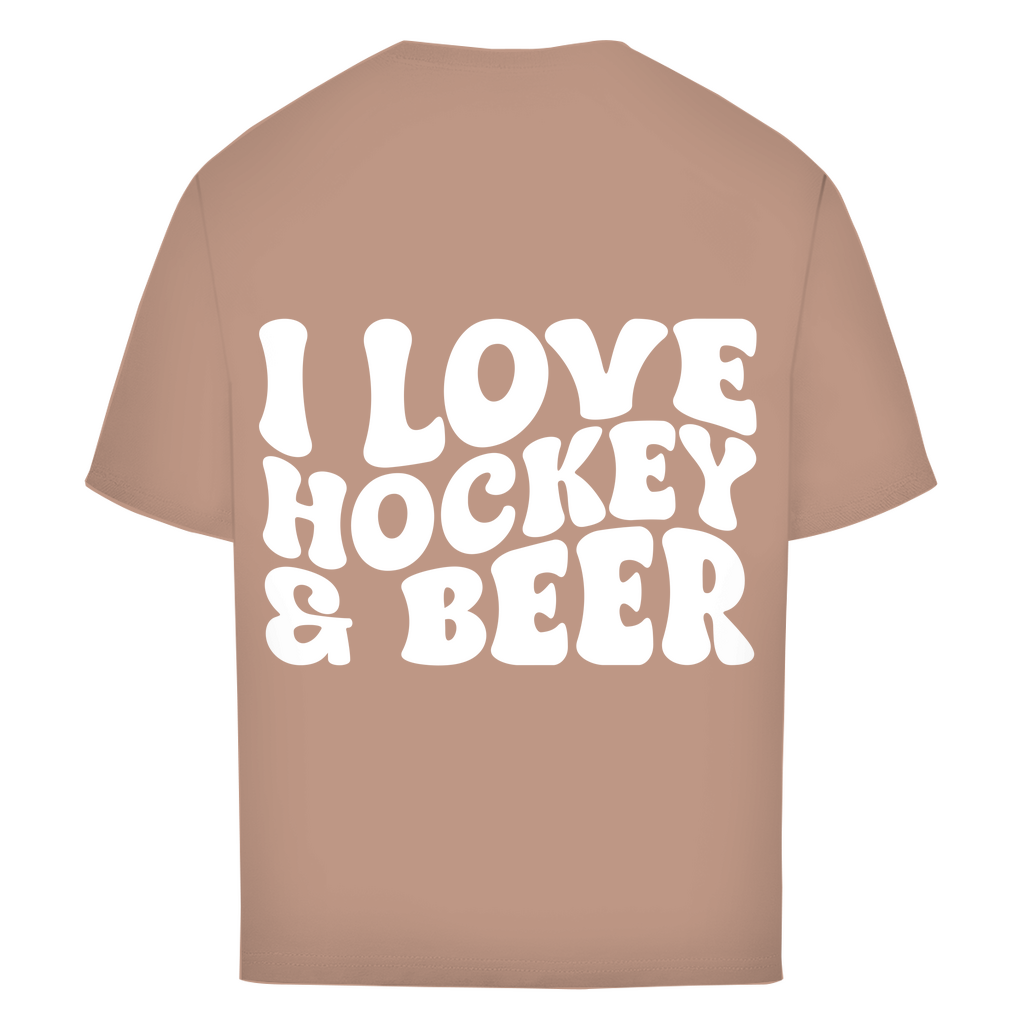 Oversize T-Shirt I LOVE HOCKEY & BEER (back)