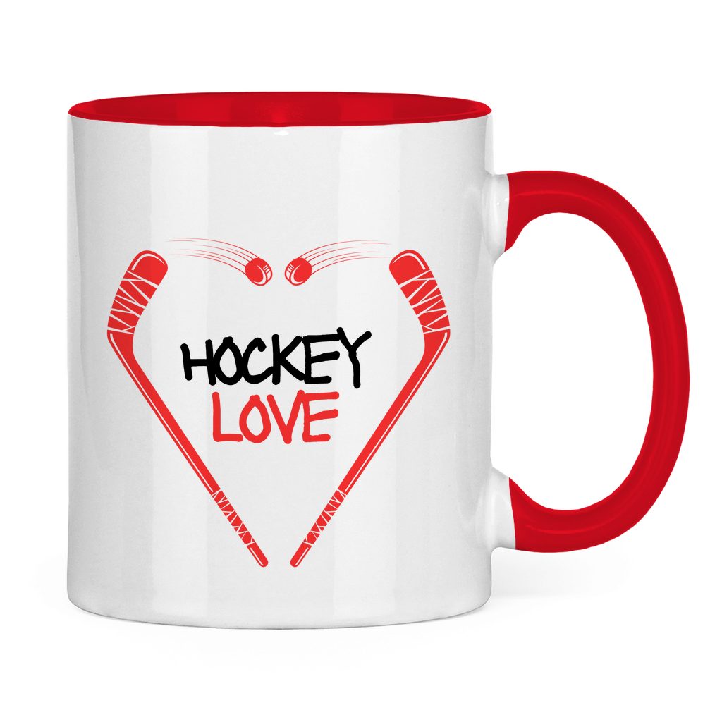 Tasse zweifarbig HOCKEYLOVE STICKHEART