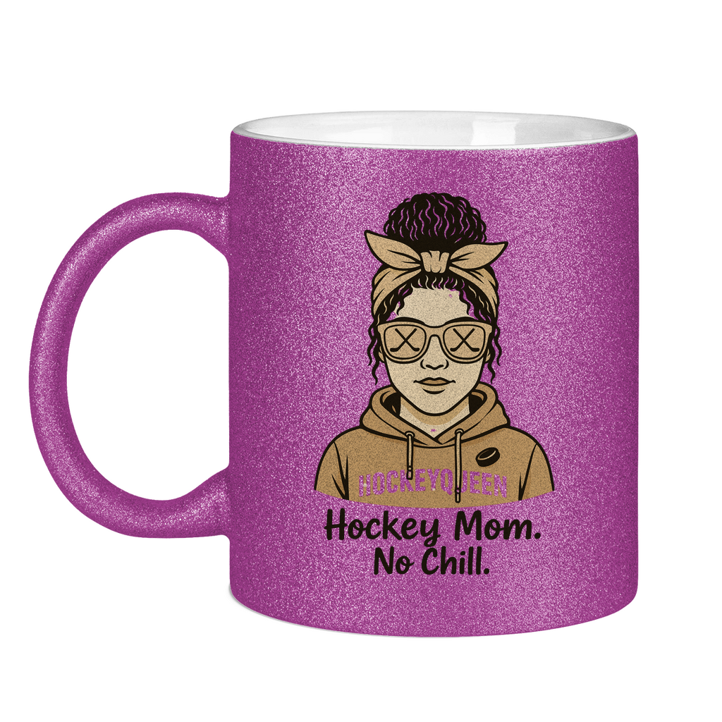Glitzertasse HOCKEY MOM - NO CHILL