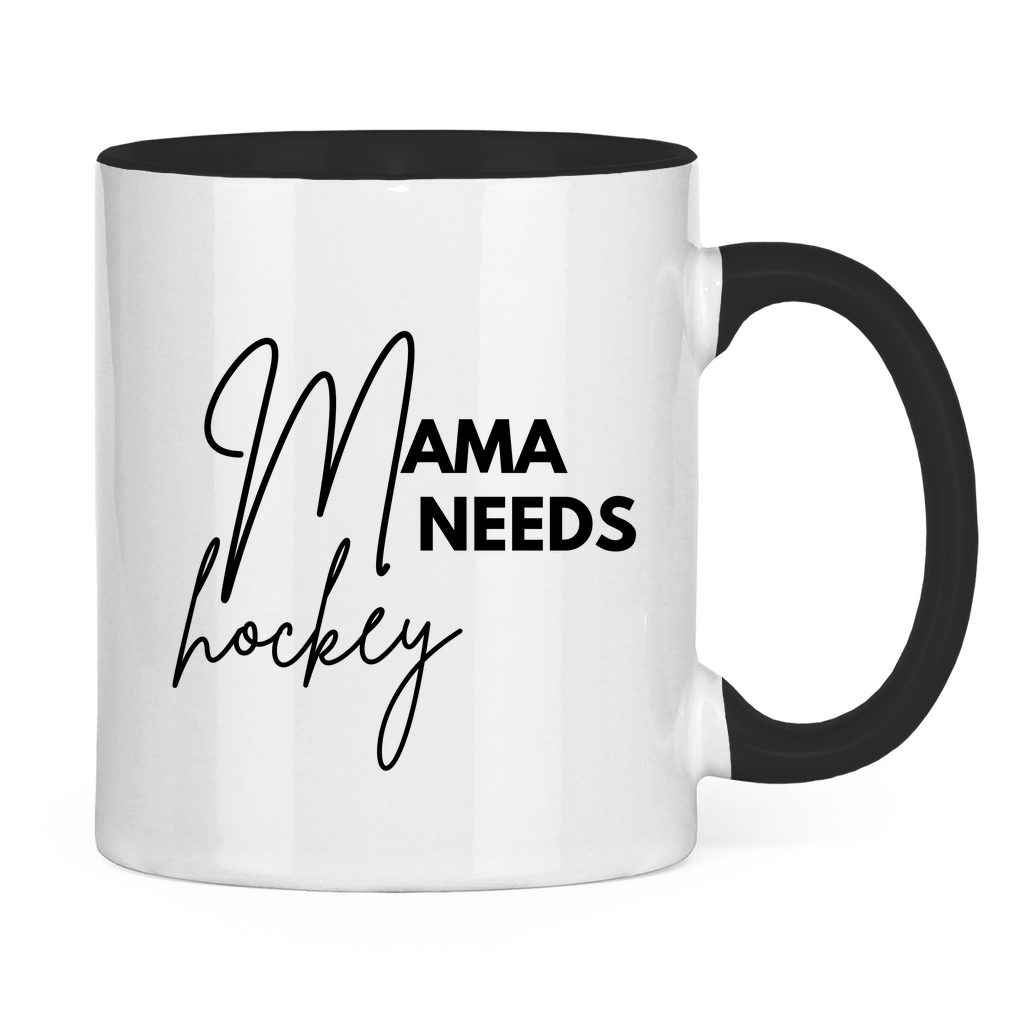 Tasse zweifarbig MAMA NEEDS HOCKEY