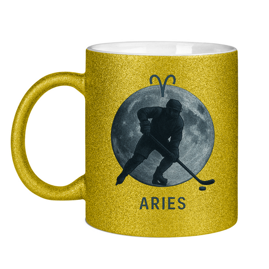 Glitzertasse STERNZEICHEN ARIES / WIDDER