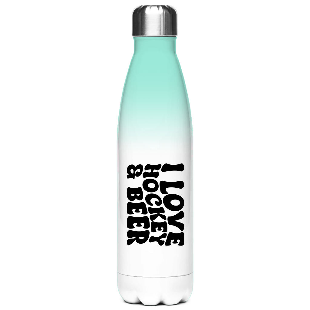 Edelstahl-Thermoflasche  I LOVE HOCKEY & BEER