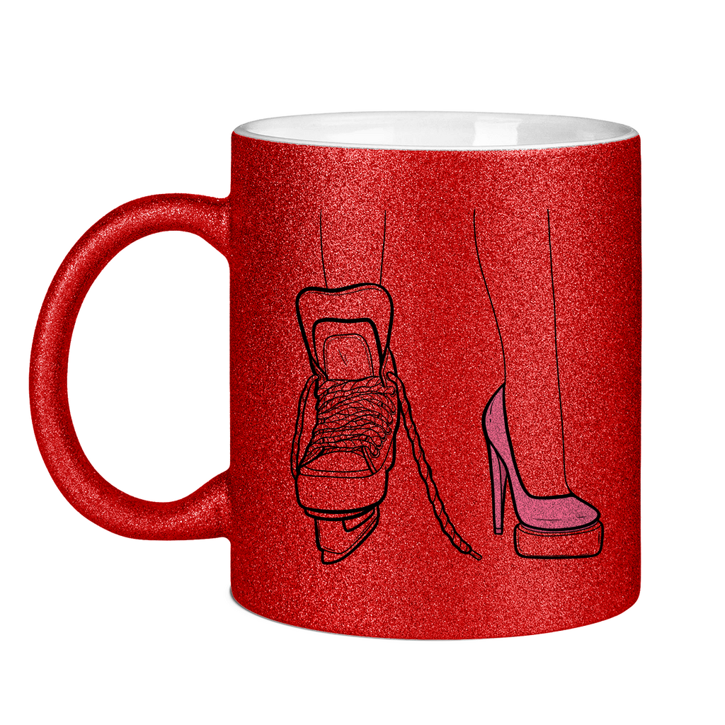 Glitzertasse SKATES & HEELS