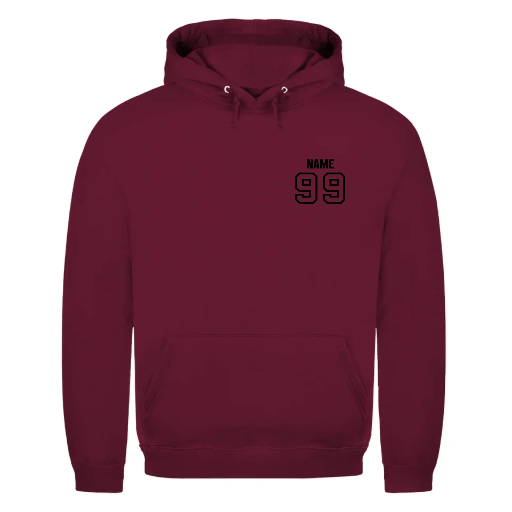 front_Burgundy_Unisex Hoodie HOCKEY MOM LIFE_mockup