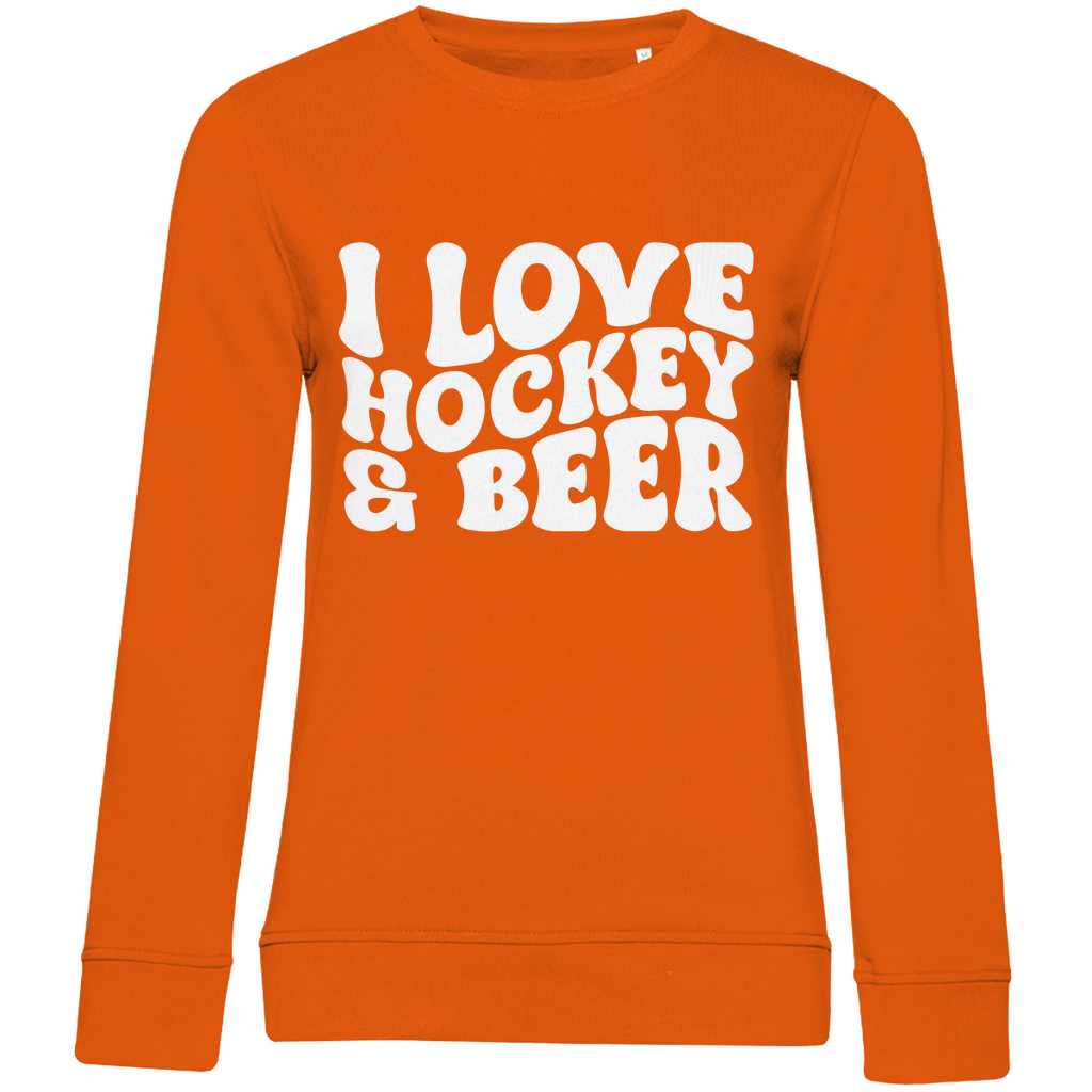 Ladies Sweatshirt I LOVE HOCKEY & BEER