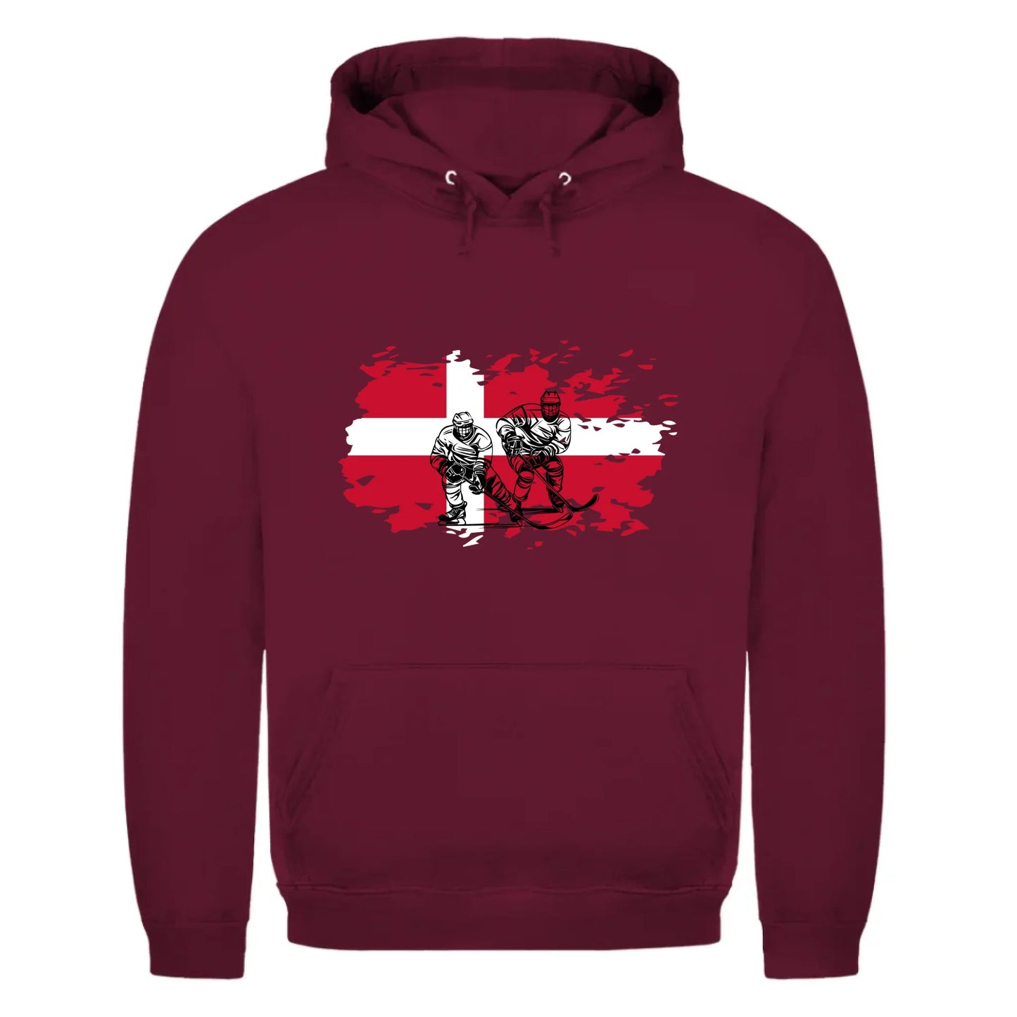 front_Burgundy_Unisex Hoodie HOCKEY MOM LIFE_mockup