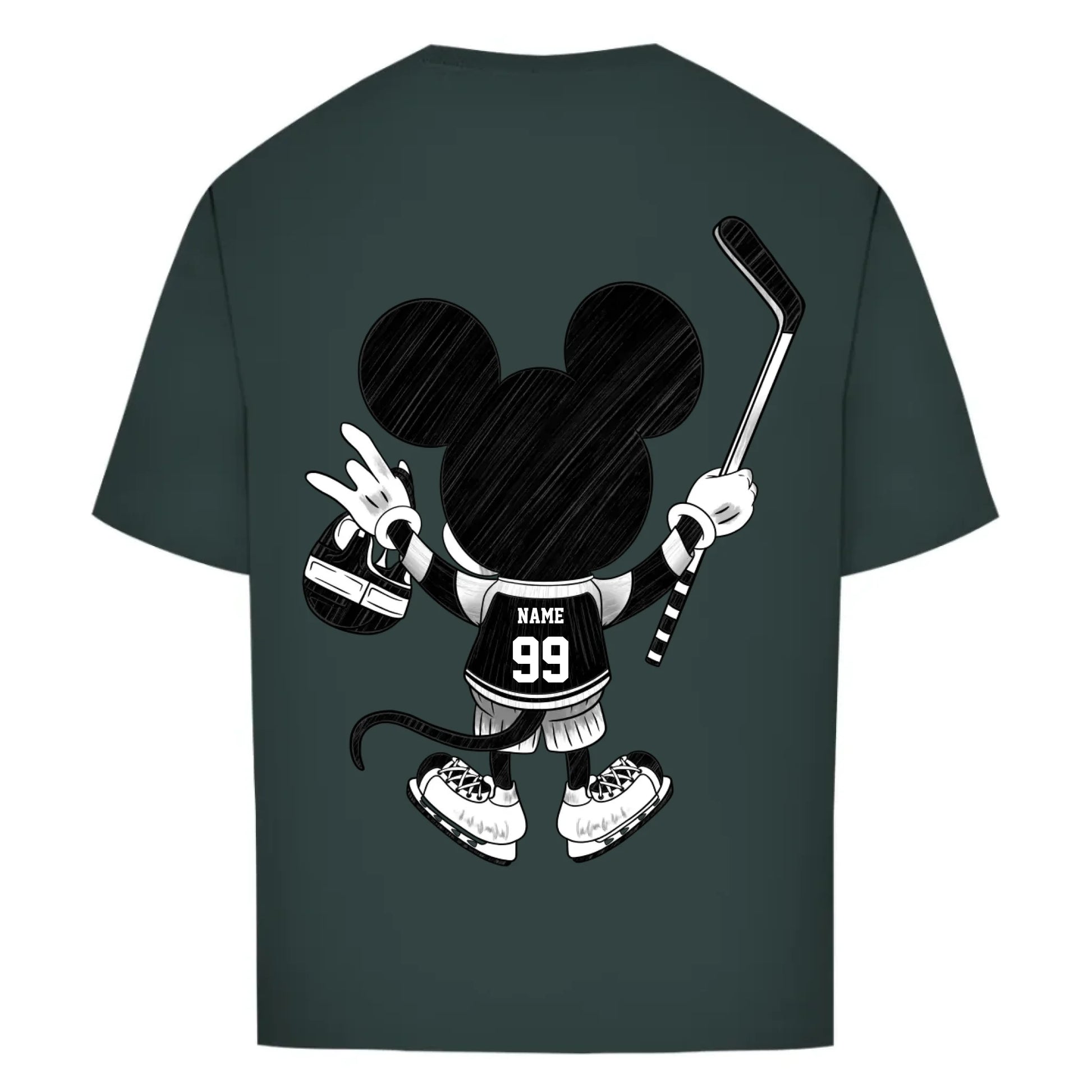 back_Bottle Green_Oversize T-Shirt GERMAN GLOVES_mockup