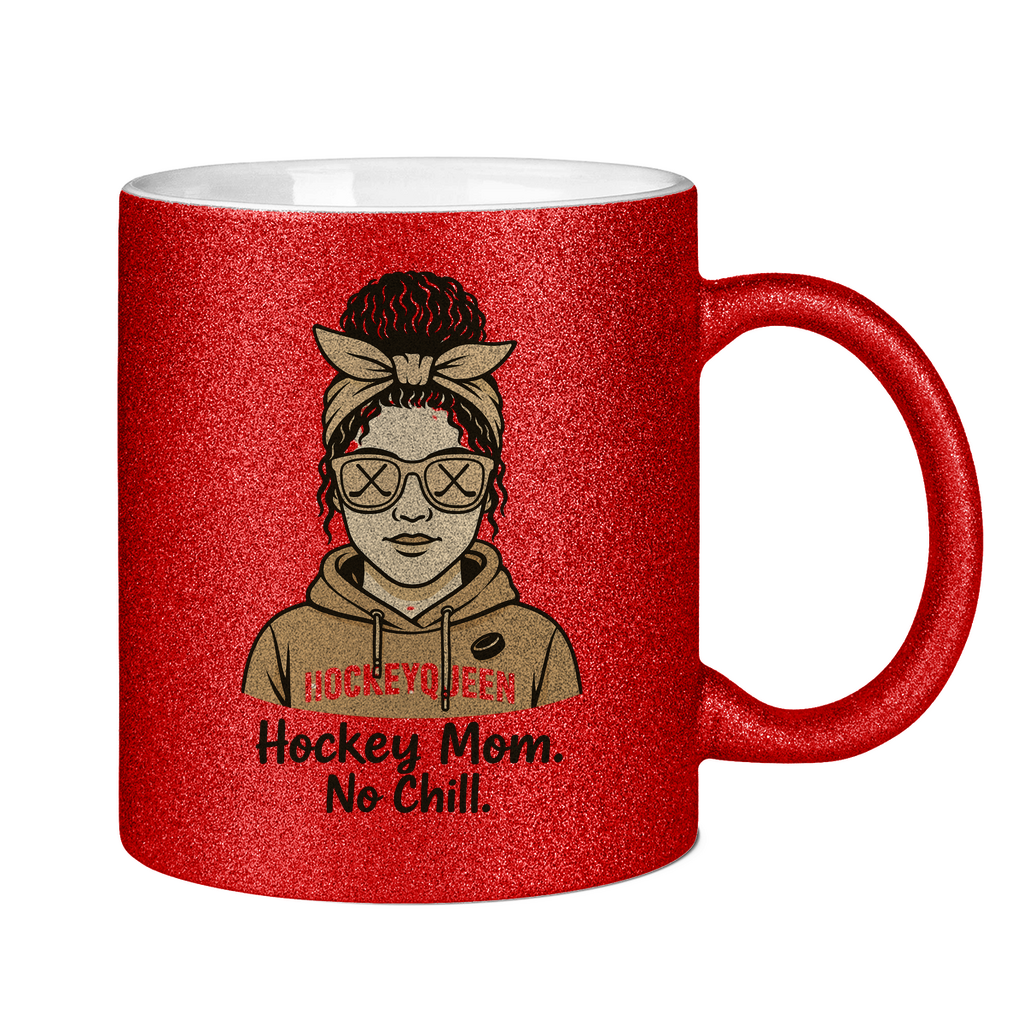 Glitzertasse HOCKEY MOM - NO CHILL