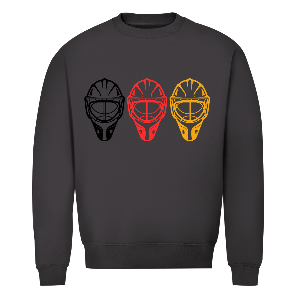 Unisex Sweatshirt GOALIE MASKE SCHWARZ-ROT-GOLD