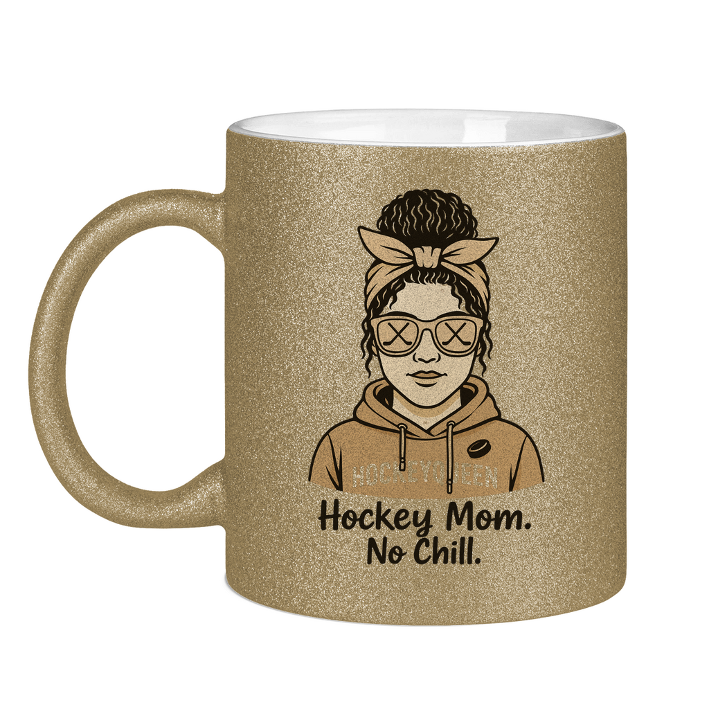 Glitzertasse HOCKEY MOM - NO CHILL