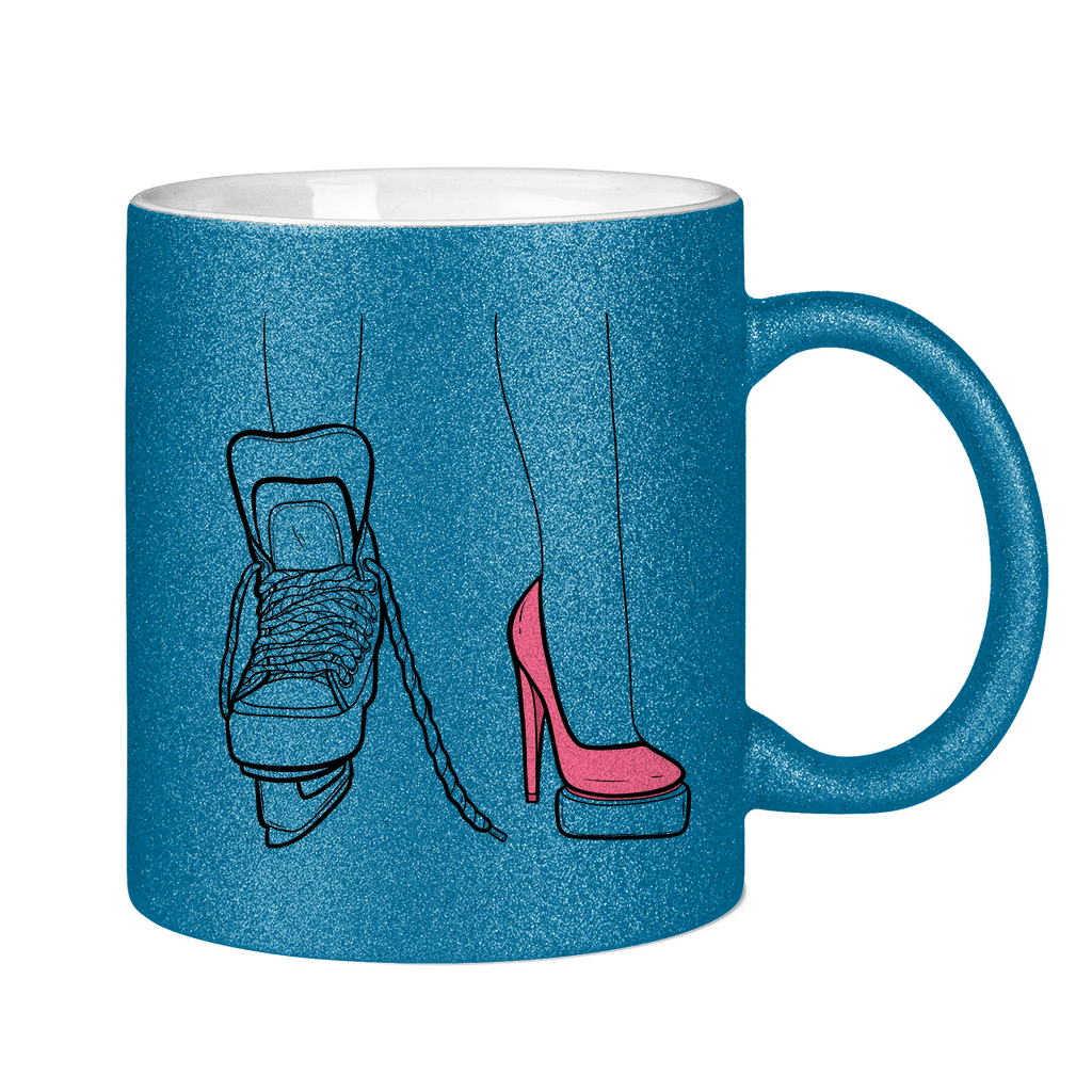 Glitzertasse SKATES & HEELS