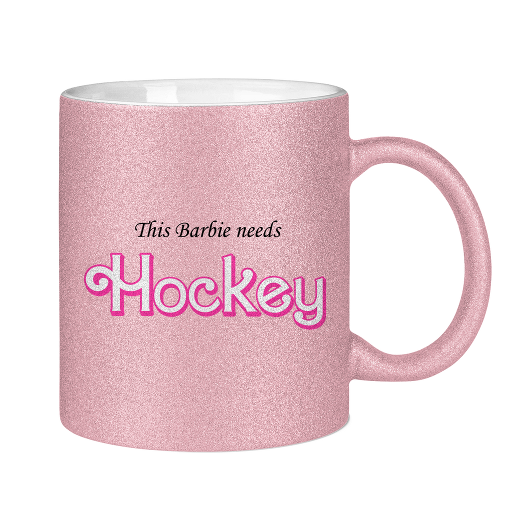 Glitzertasse BARBIE NEEDS HOCKEY