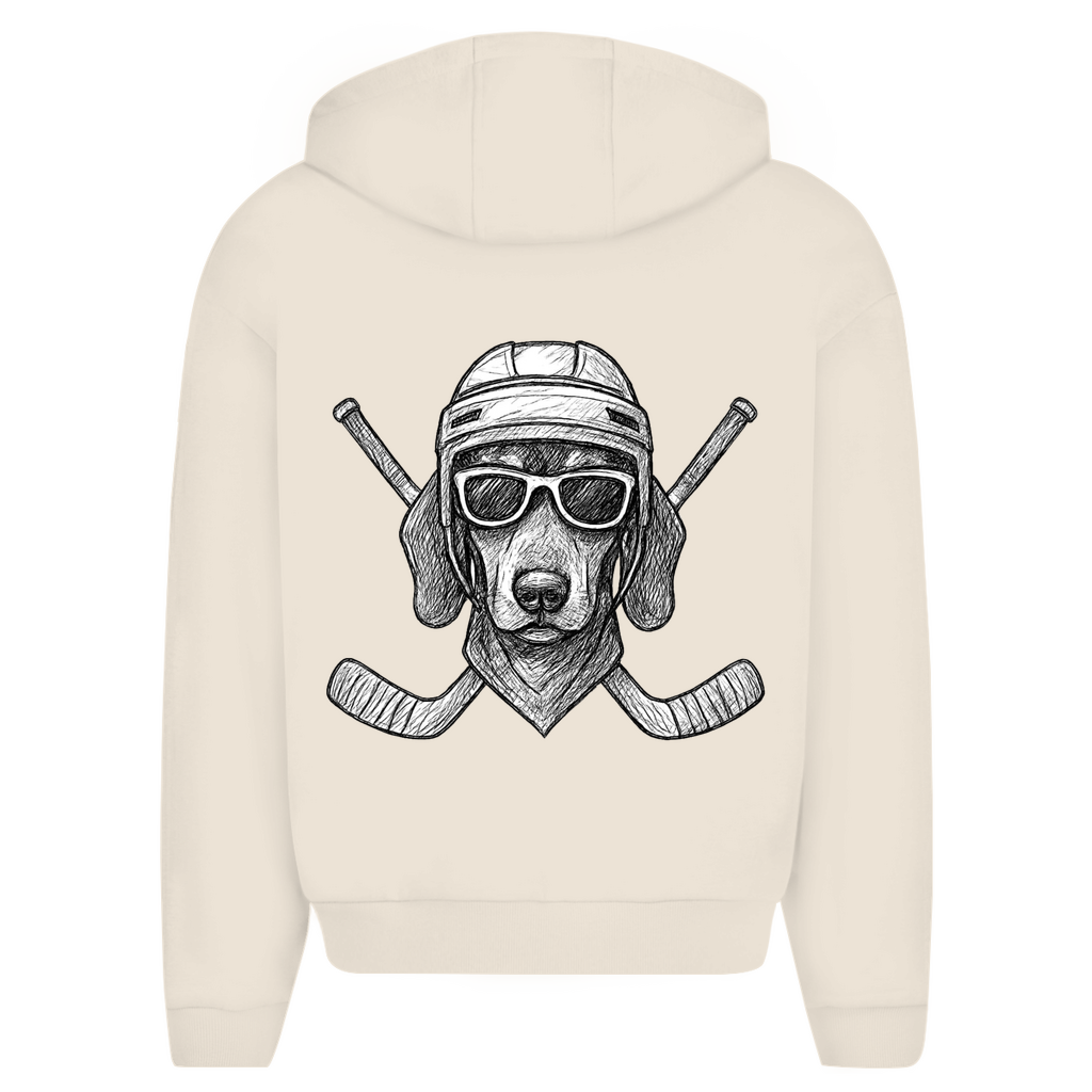 Oversize Zipper COOL HOCKEYDOG  (front&back)