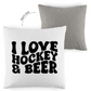 Kopfkissen zweifarbig  I LOVE HOCKEY & BEER