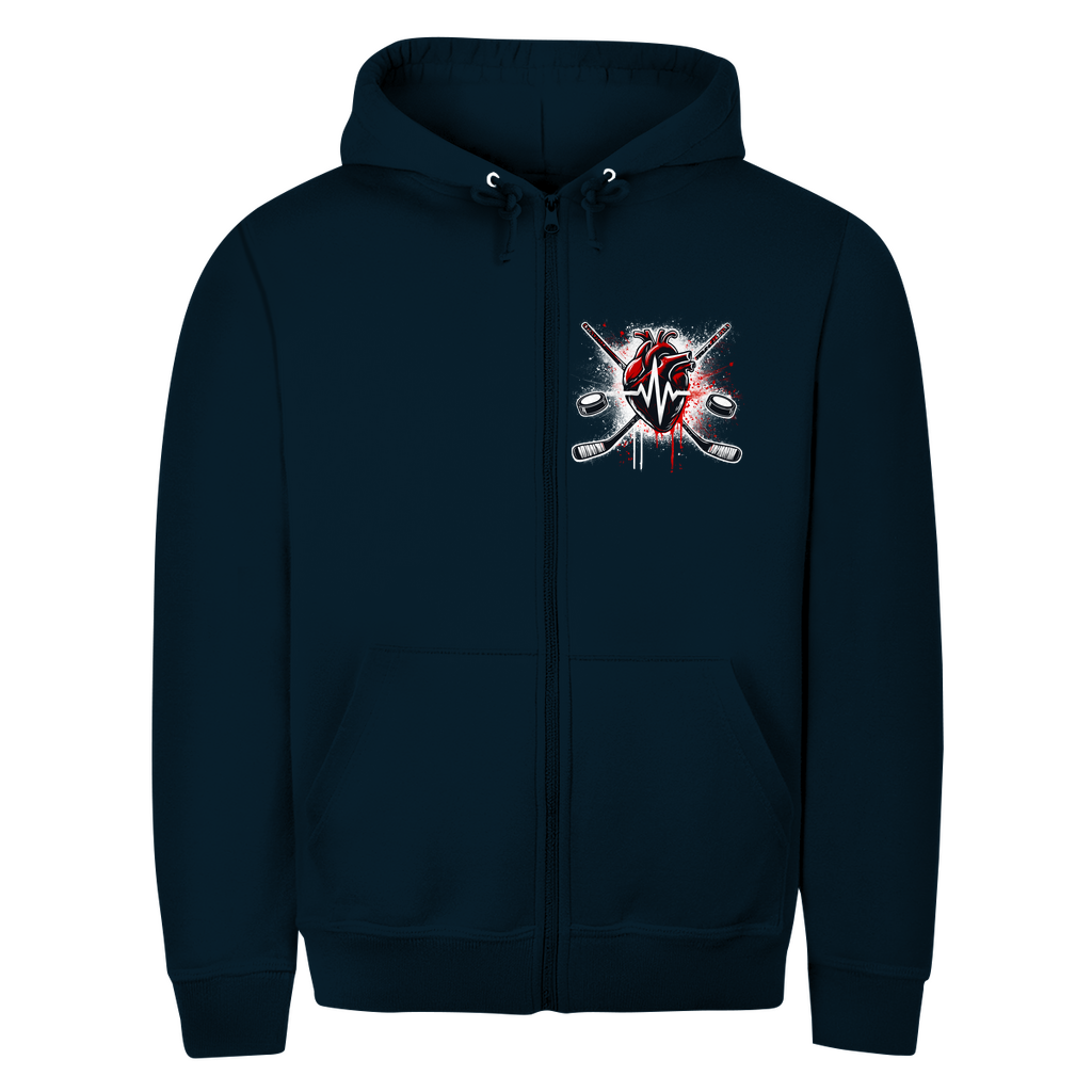 Unisex Zipper HOCKEY HEARTBEAT (front&back)