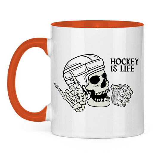 Tasse zweifarbig HOCKEY IS LIFE