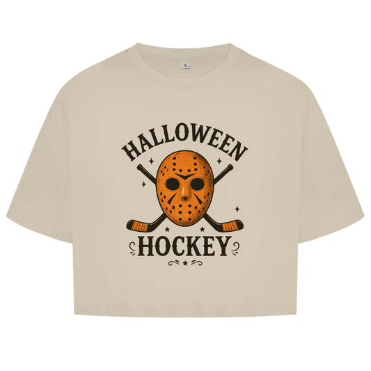 Ladies Crop Top HALLOWEEN HOCKEY MASK
