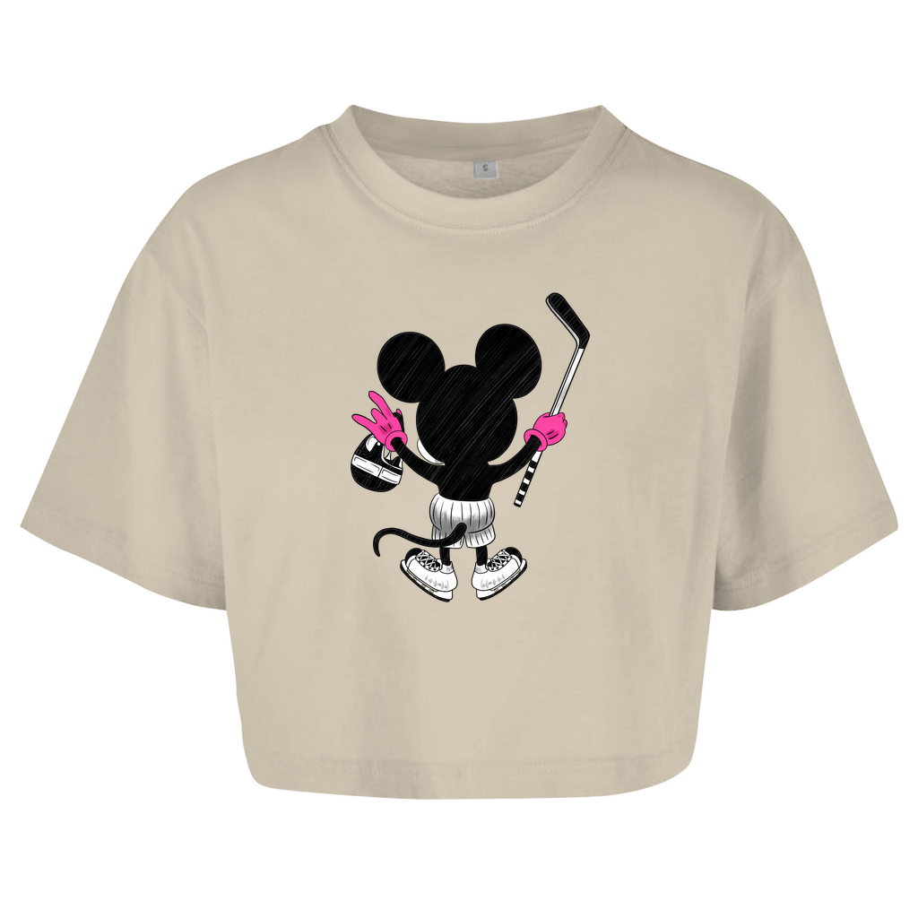 Ladies Crop Top HOCKEYMOUSE PINK