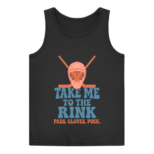 Ladies Tank Top TAKE ME TO THE RINK GOALIE